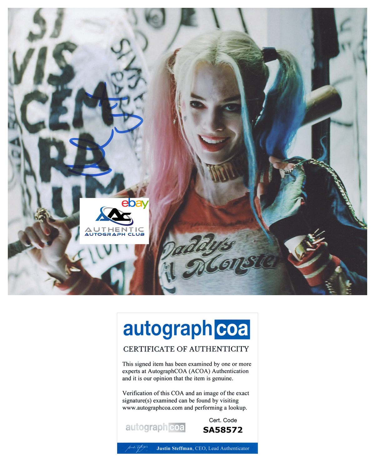 MARGOT ROBBIE AUTOGRAPH SIGNED 8X10 PHOTO SUICIDE SQUAD HARLEY QUINN ACOA