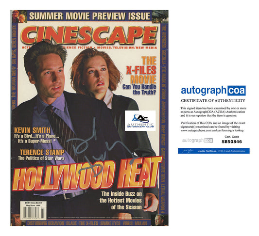 DAVID DUCHOVNY AUTOGRAPH SIGNED CINESCAPE MAGAZINE 1998 X-FILES ACOA