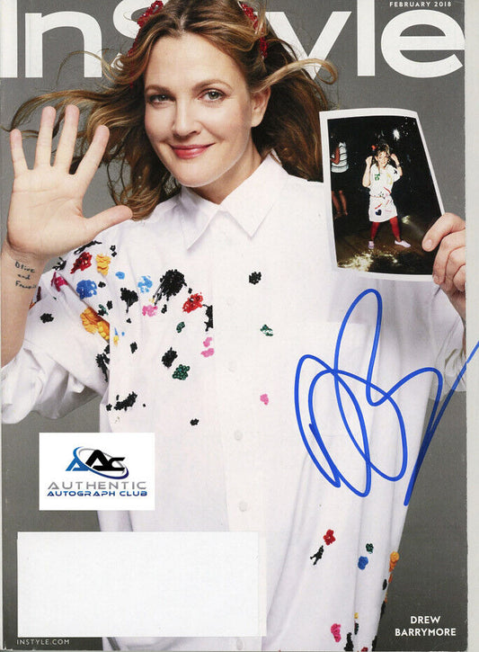 DREW BARRYMORE AUTOGRAPH SIGNED INSTYLE MAGAZINE COA