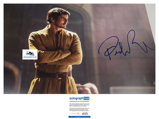 PEDRO PASCAL AUTOGRAPH SIGNED 12x18 PHOTO GAME OF THRONES ACOA