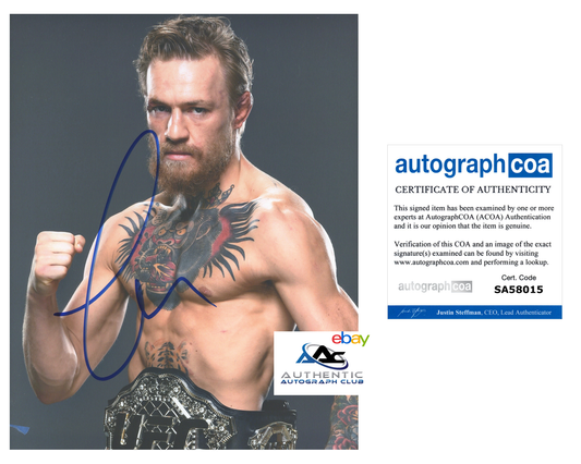 CONOR MCGREGOR AUTOGRAPH SIGNED 8x10 PHOTO MMA FIGHTER UFC CHAMPION ACOA