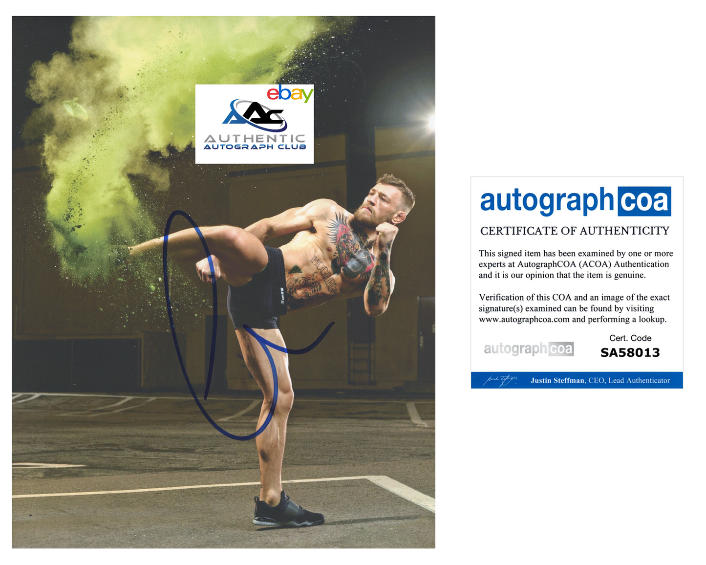 CONOR MCGREGOR AUTOGRAPH SIGNED 8x10 PHOTO MMA FIGHTER UFC CHAMPION ACOA