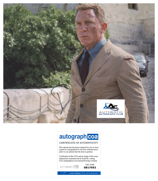 DANIEL CRAIG AUTOGRAPH SIGNED 11x14 PHOTO JAMES BOND 007 NO TIME TO DIE ACOA