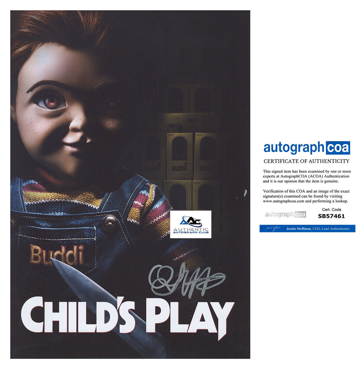 GABRIEL BATEMAN AUTOGRAPH SIGNED 12X18 PHOTO CHILD'S PLAY ACOA