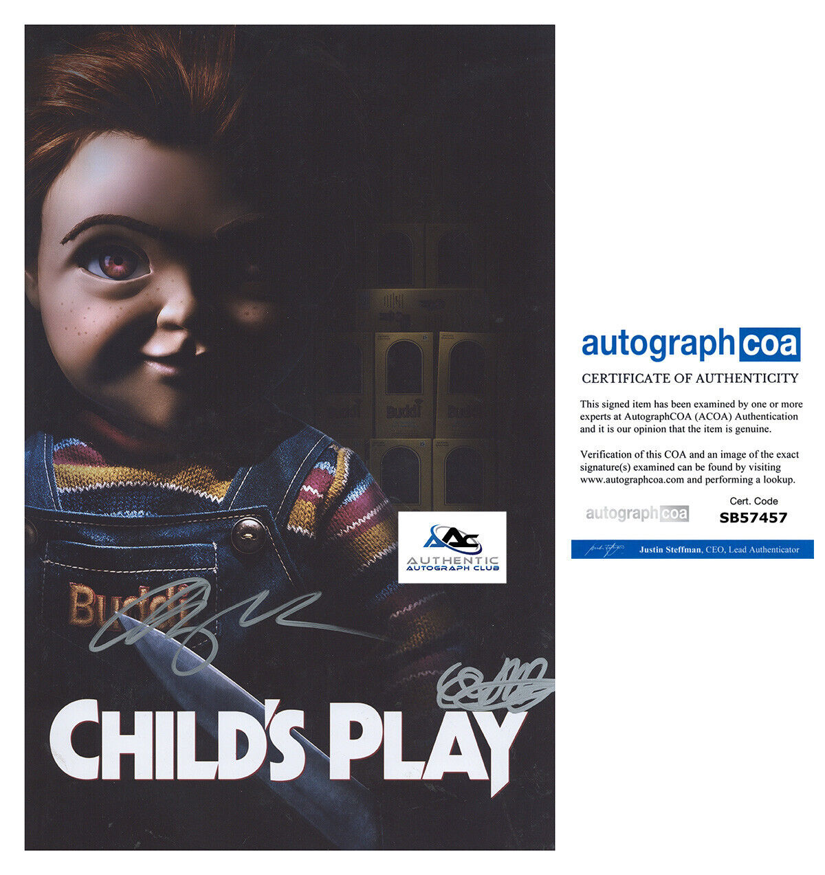 AUBREY PLAZA AND GABRIEL BATEMAN AUTOGRAPH SIGNED 11X17 PHOTO CHILD'S PLAY ACOA