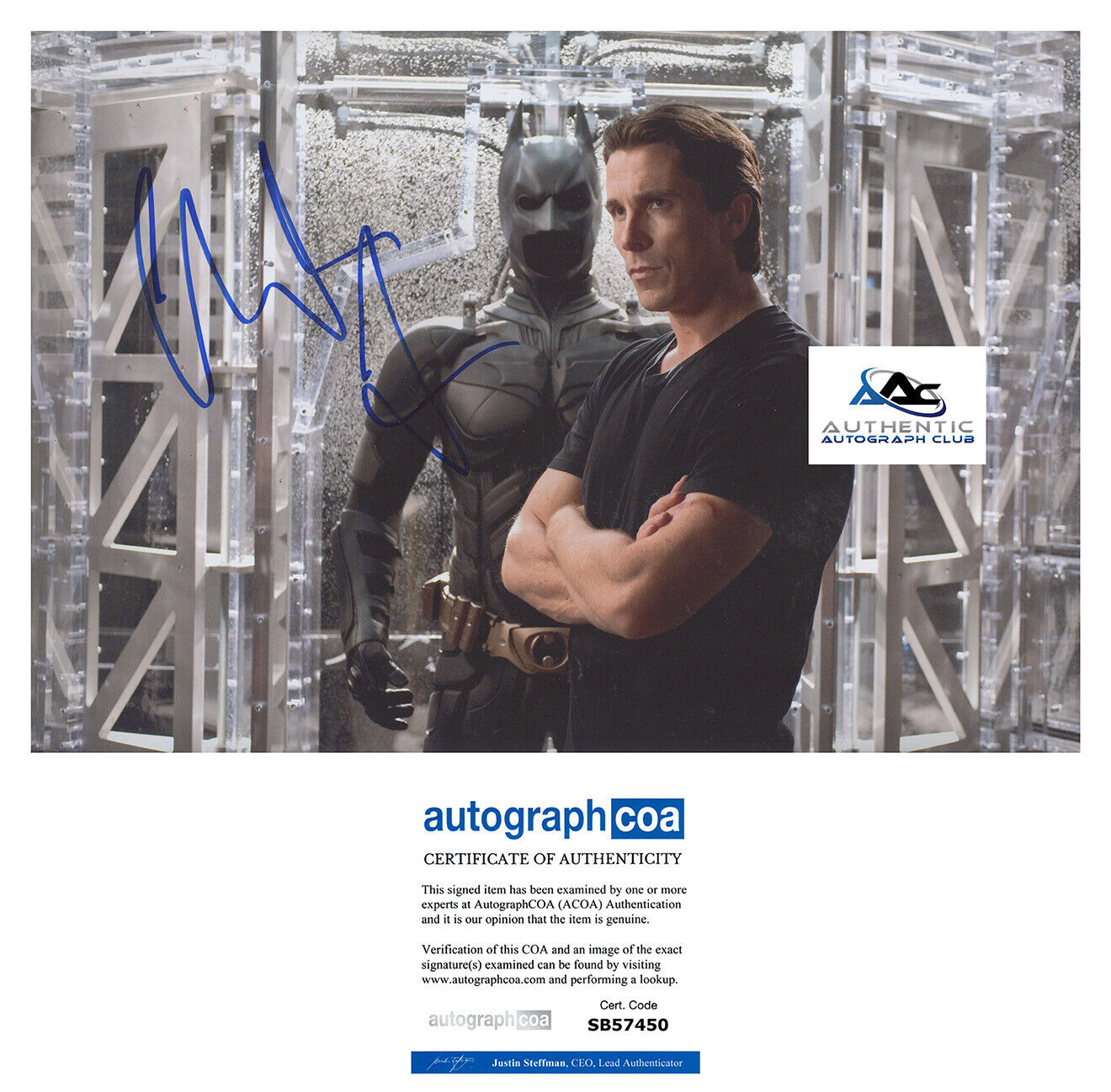 CHRISTIAN BALE AUTOGRAPH SIGNED 12x18 PHOTO BATMAN THE DARK KNIGHT ACOA