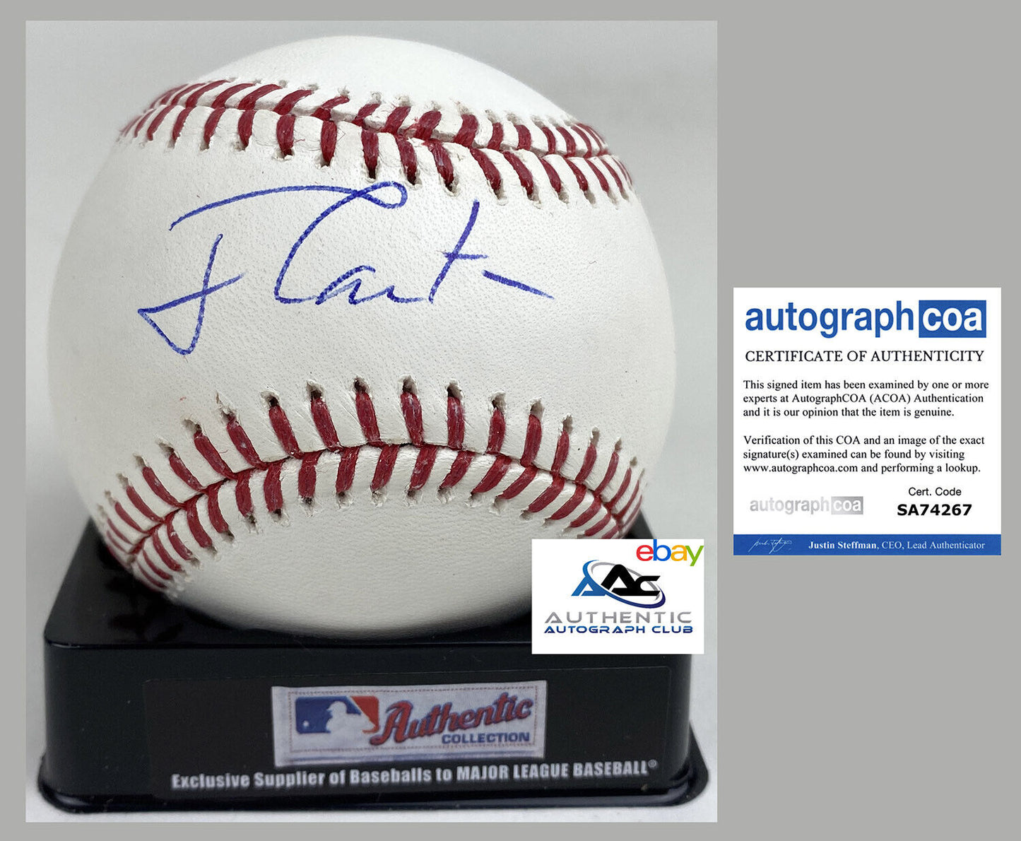 FORMER US PRESIDENT JIMMY CARTER AUTOGRAPH SIGNED ROMLB BASEBALL ACOA