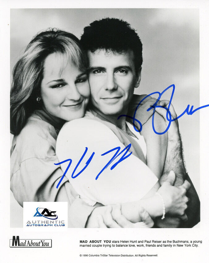 HELEN HUNT AND PAUL RESIER AUTOGRAPH SIGNED 8x10 PHOTO MAD ABOUT YOU COA