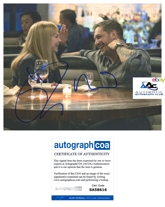 MICHELLE WILLIAMS AND TOM HARDY AUTOGRAPH SIGNED 8X10 PHOTO VENOM MARVEL ACOA