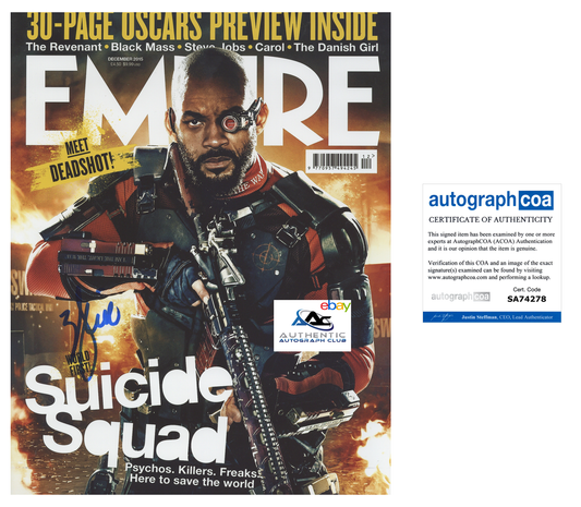 WILL SMITH AUTOGRAPH SIGNED 8x10 PHOTO SUICIDE SQUAD DEADSHOT ACOA