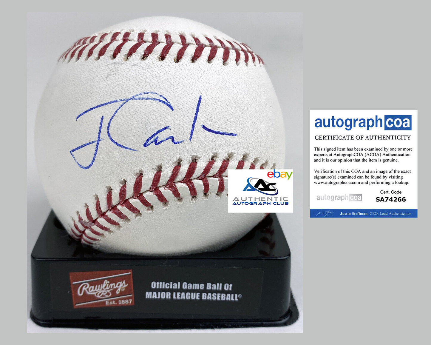 FORMER US PRESIDENT JIMMY CARTER AUTOGRAPH SIGNED ROMLB BASEBALL ACOA