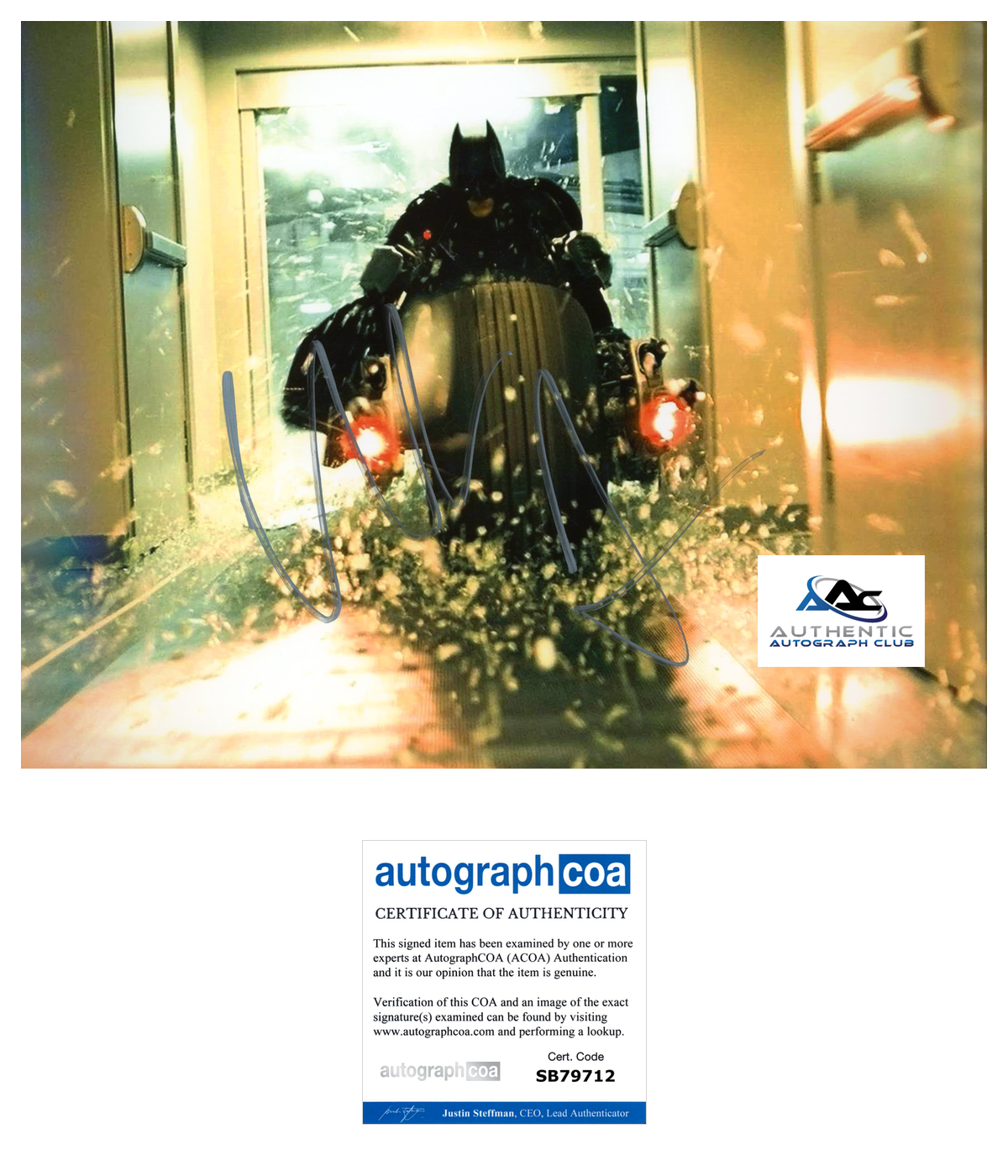 CHRISTIAN BALE AUTOGRAPH SIGNED 8x10 PHOTO BATMAN DARK KNIGHT ACOA