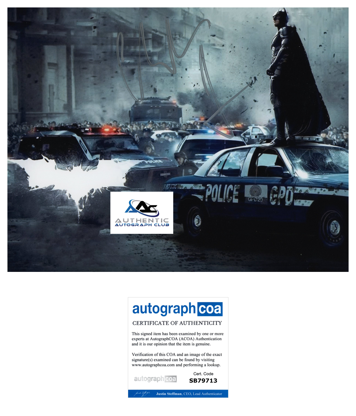 CHRISTIAN BALE AUTOGRAPH SIGNED 8x10 PHOTO BATMAN DARK KNIGHT ACOA