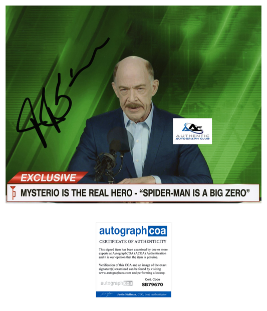 J.K. JK SIMMONS AUTOGRAPH SIGNED 8X10 PHOTO SPIDERMAN ACOA