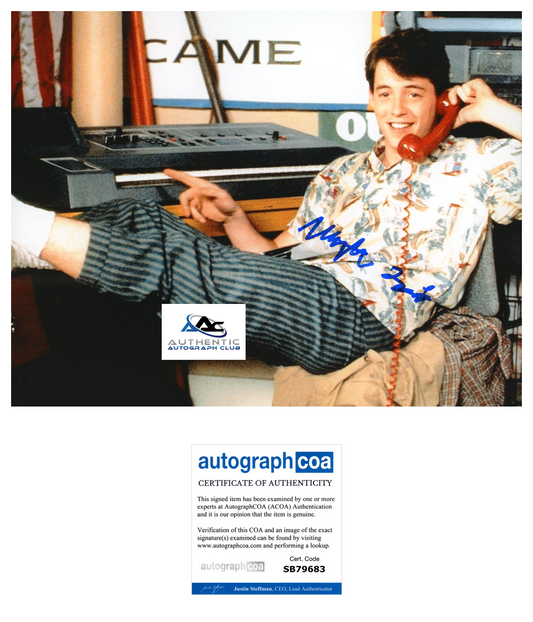 MATTHEW BRODERICK AUTOGRAPH SIGNED FERRIS BUELLER'S DAY OFF 8X10 PHOTO ACOA