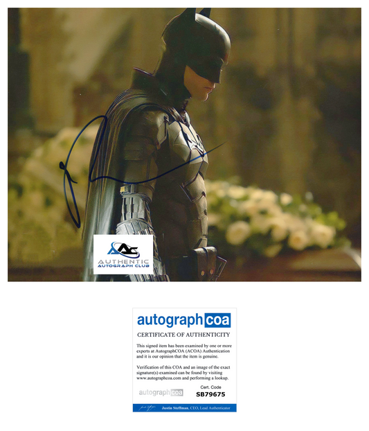 ROBERT PATTINSON AUTOGRAPH SIGNED 8X10 PHOTO THE BATMAN BATMAN DC COMICS ACOA