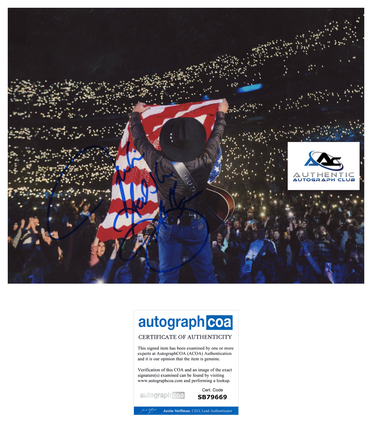 GARTH BROOKS AUTOGRAPH SIGNED 8X10 PHOTO COUNTRY MUSIC SINGER ACOA