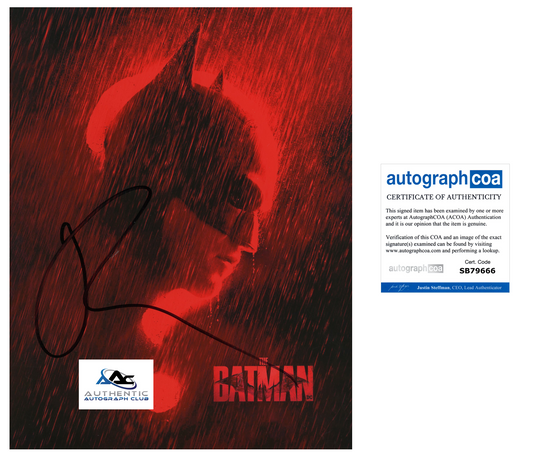 ROBERT PATTINSON AUTOGRAPH SIGNED 8X10 PHOTO THE BATMAN BATMAN DC COMICS ACOA