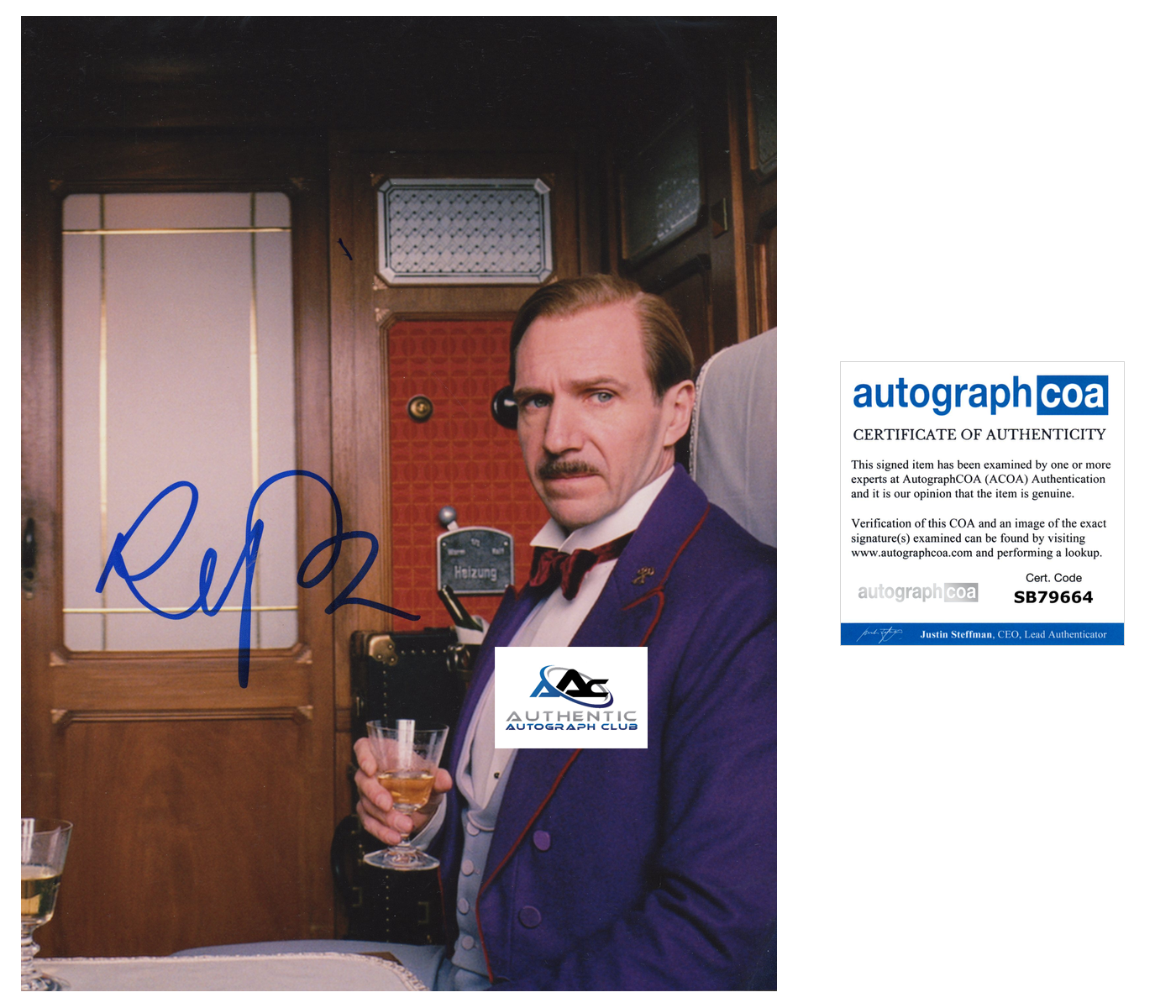 RALPH FIENNES AUTOGRAPH SIGNED 8X10 PHOTO HARRY POTTER ACOA