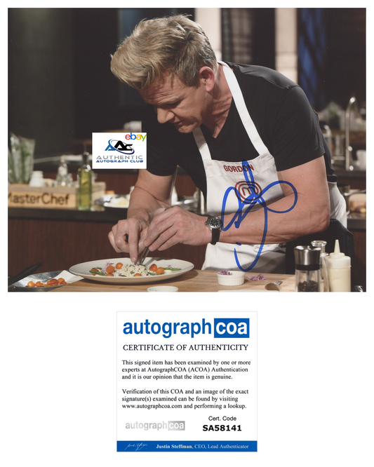 GORDON RAMSAY AUTOGRAPH SIGNED 8x10 PHOTO MASTERCHEF HELL'S KITCHEN ACOA