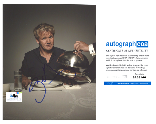 GORDON RAMSAY AUTOGRAPH SIGNED 8x10 PHOTO MASTERCHEF HELL'S KITCHEN ACOA