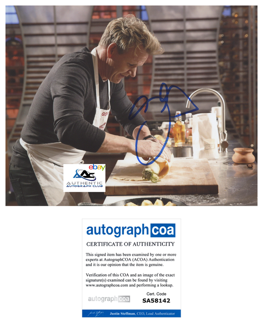 GORDON RAMSAY AUTOGRAPH SIGNED 8x10 PHOTO MASTERCHEF HELL'S KITCHEN ACOA