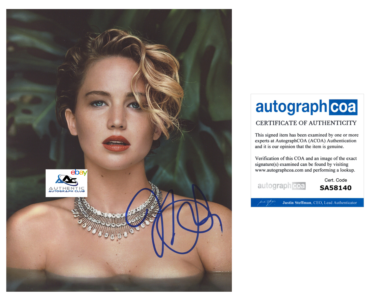 JENNIFER LAWRENCE AUTOGRAPH SIGNED 8x10 PHOTO HOT SEXY ACOA