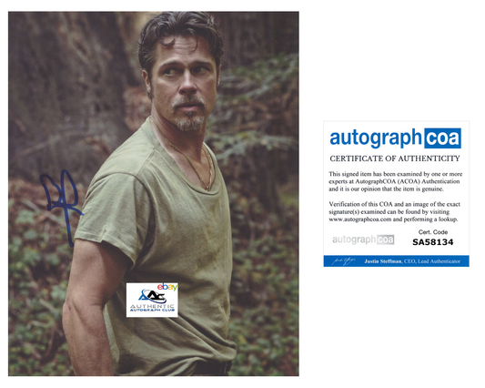 BRAD PITT AUTOGRAPH SIGNED 8x10 PHOTO ACOA