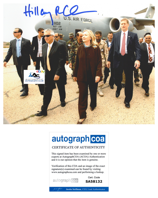 HILLARY CLINTON AUTOGRAPH SIGNED 8x10 PHOTO ACOA