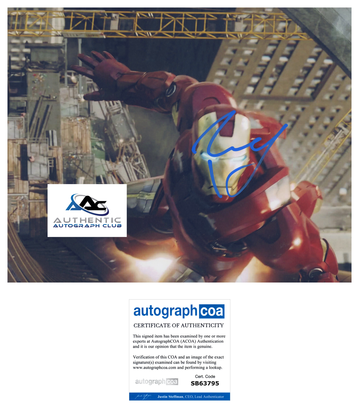 ROBERT DOWNEY JR AUTOGRAPH SIGNED 8x10 PHOTO MARVEL AVENGERS IRON MAN ACOA