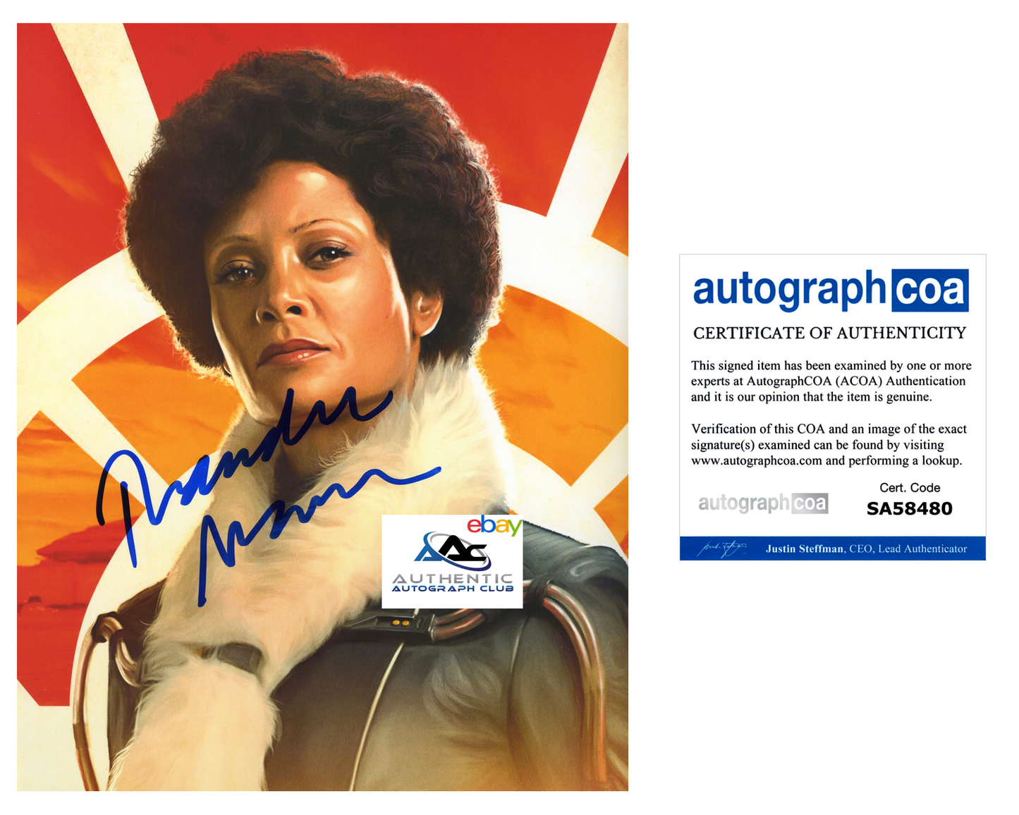 THANDIE NEWTON AUTOGRAPH SIGNED 8x10 PHOTO HAN SOLO ACOA