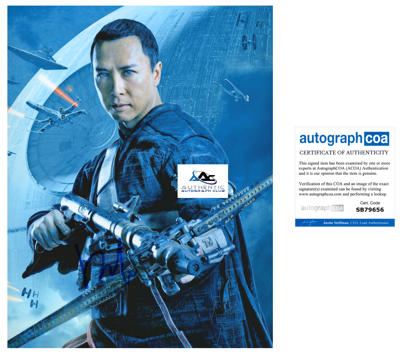 DONNIE YEN AUTOGRAPH SIGNED 8x10 PHOTO STAR WARS ROGUE ONE ACOA