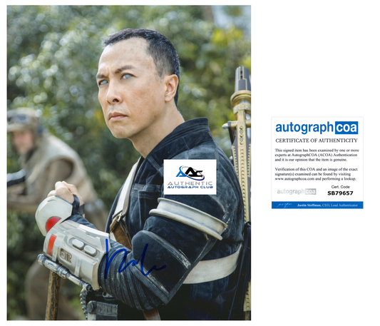 DONNIE YEN AUTOGRAPH SIGNED 8x10 PHOTO STAR WARS ROGUE ONE ACOA