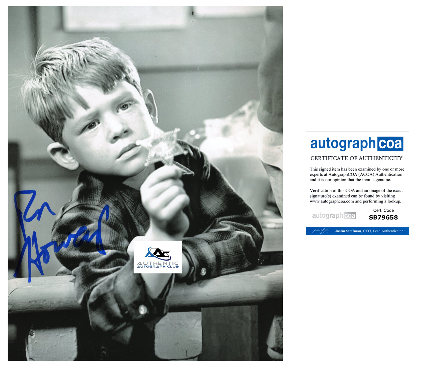 RON HOWARD AUTOGRAPH SIGNED 8X10 PHOTO HAPPY DAY ACOA