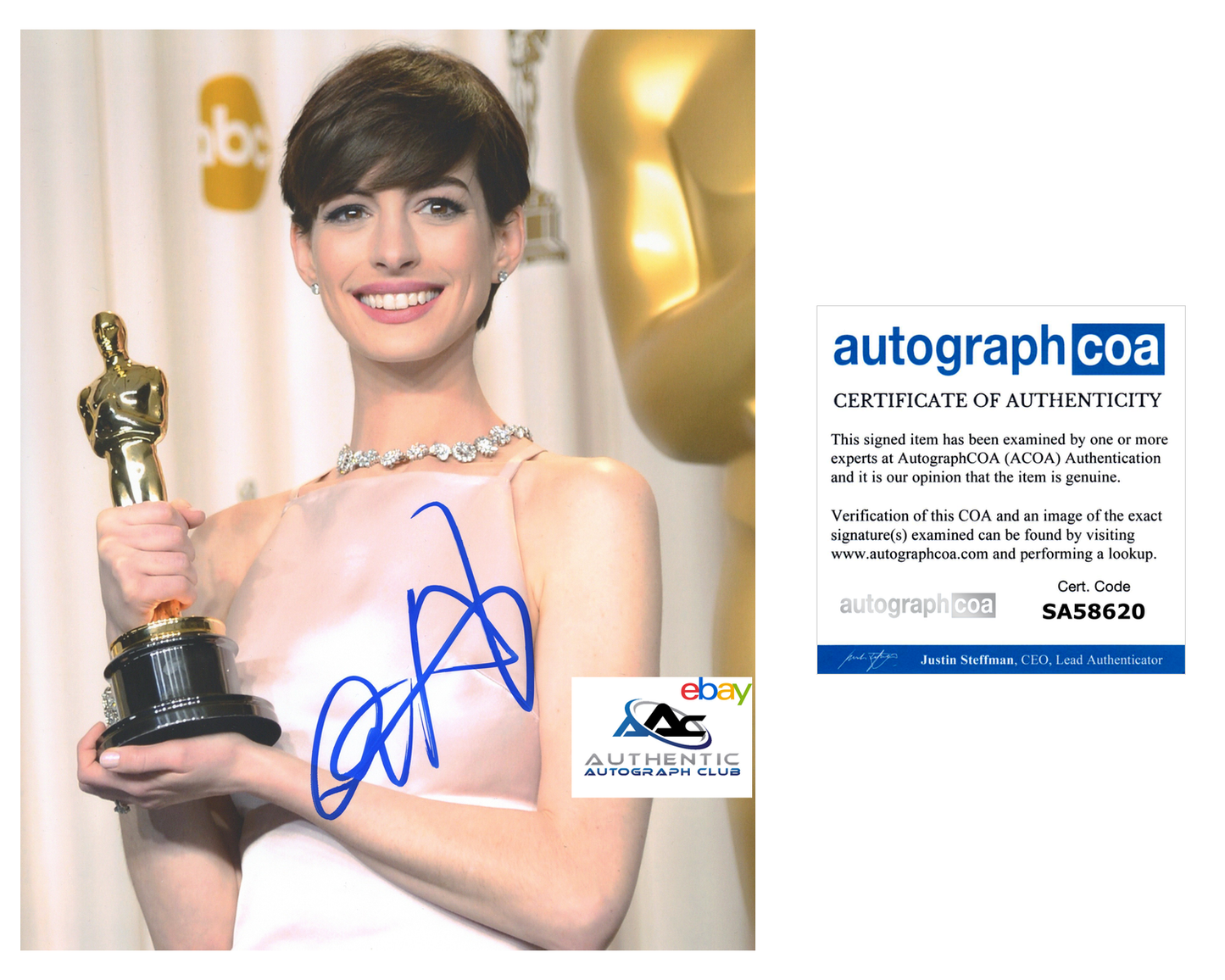 ANNE HATHAWAY AUTOGRAPH SIGNED 8X10 PHOTO OSCAR ACADEMY AWARD WINNER ACOA