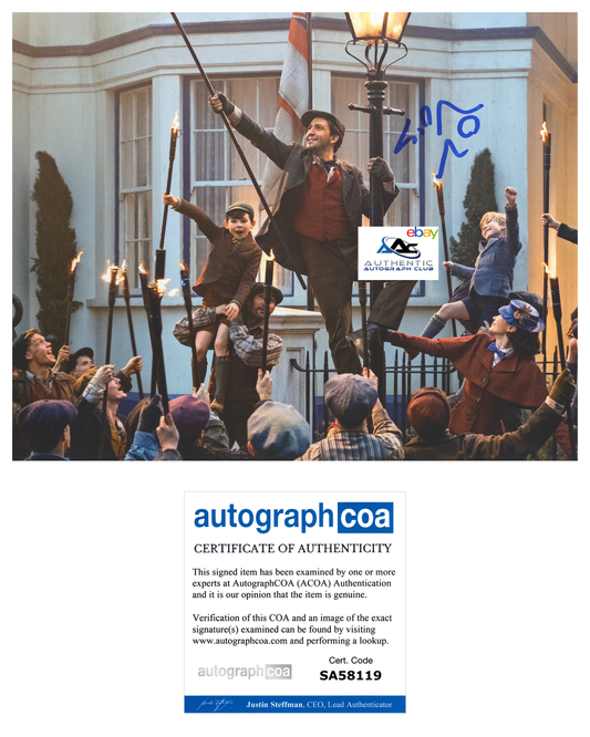 LIN MANUEL MIRANDA AUTOGRAPH SIGNED 8x10 PHOTO MARY POPPINS ACOA