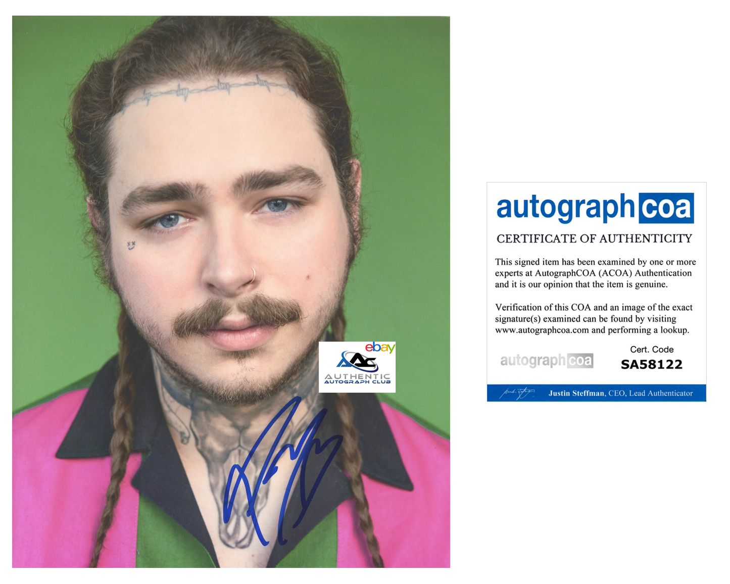 POST MALONE AUTOGRAPH SIGNED 8x10 PHOTO RAPPER SINGER ACOA