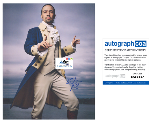 LIN MANUEL MIRANDA AUTOGRAPH SIGNED 8x10 PHOTO HAMILTON ACOA