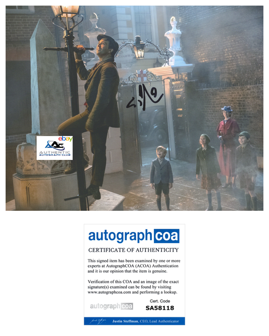 LIN MANUEL MIRANDA AUTOGRAPH SIGNED 8x10 PHOTO MARY POPPINS ACOA