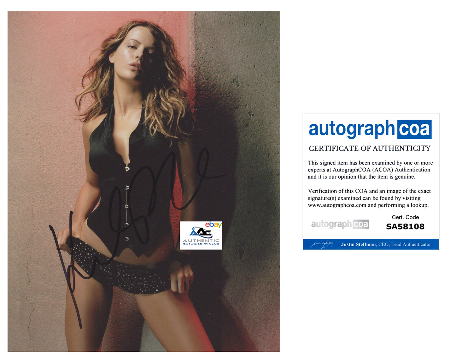 KATE BECKINSALE AUTOGRAPH SIGNED 8x10 PHOTO UNDERWORLD PEARL HARBOR ACOA