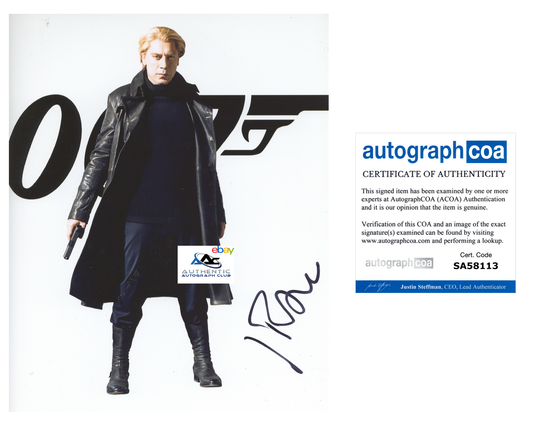 JAVIER BARDEM AUTOGRAPH SIGNED 8x10 PHOTO BOND SKYFALL 007 ACOA