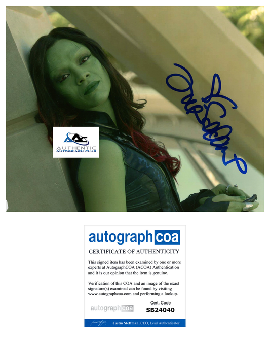 ZOE SALDANA AUTOGRAPH SIGNED 8x10 PHOTO GAMORA GUARDIANS OF THE GALAXY GOTG ACOA