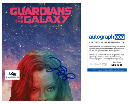 ZOE SALDANA AUTOGRAPH SIGNED 8x10 PHOTO GAMORA GUARDIANS OF THE GALAXY GOTG ACOA