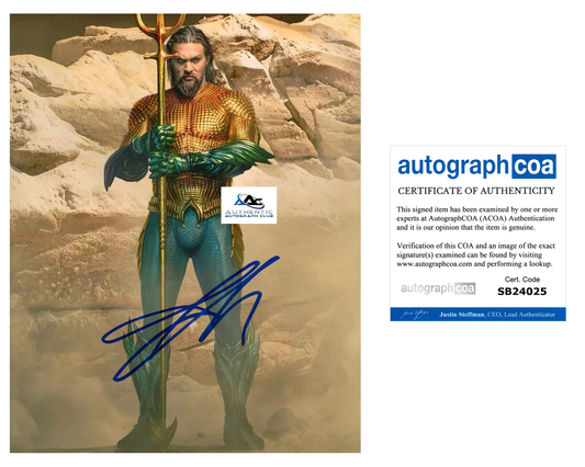 JASON MOMOA AUTOGRAPH SIGNED 8x10 PHOTO AQUAMAN JUSTICE LEAGUE ACOA