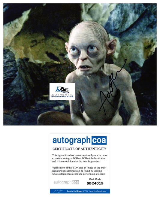 ANDY SERKIS AUTOGRAPH SIGNED 8x10 PHOTO GOLLUM SMEAGOL LORD OF THE RINGS ACOA