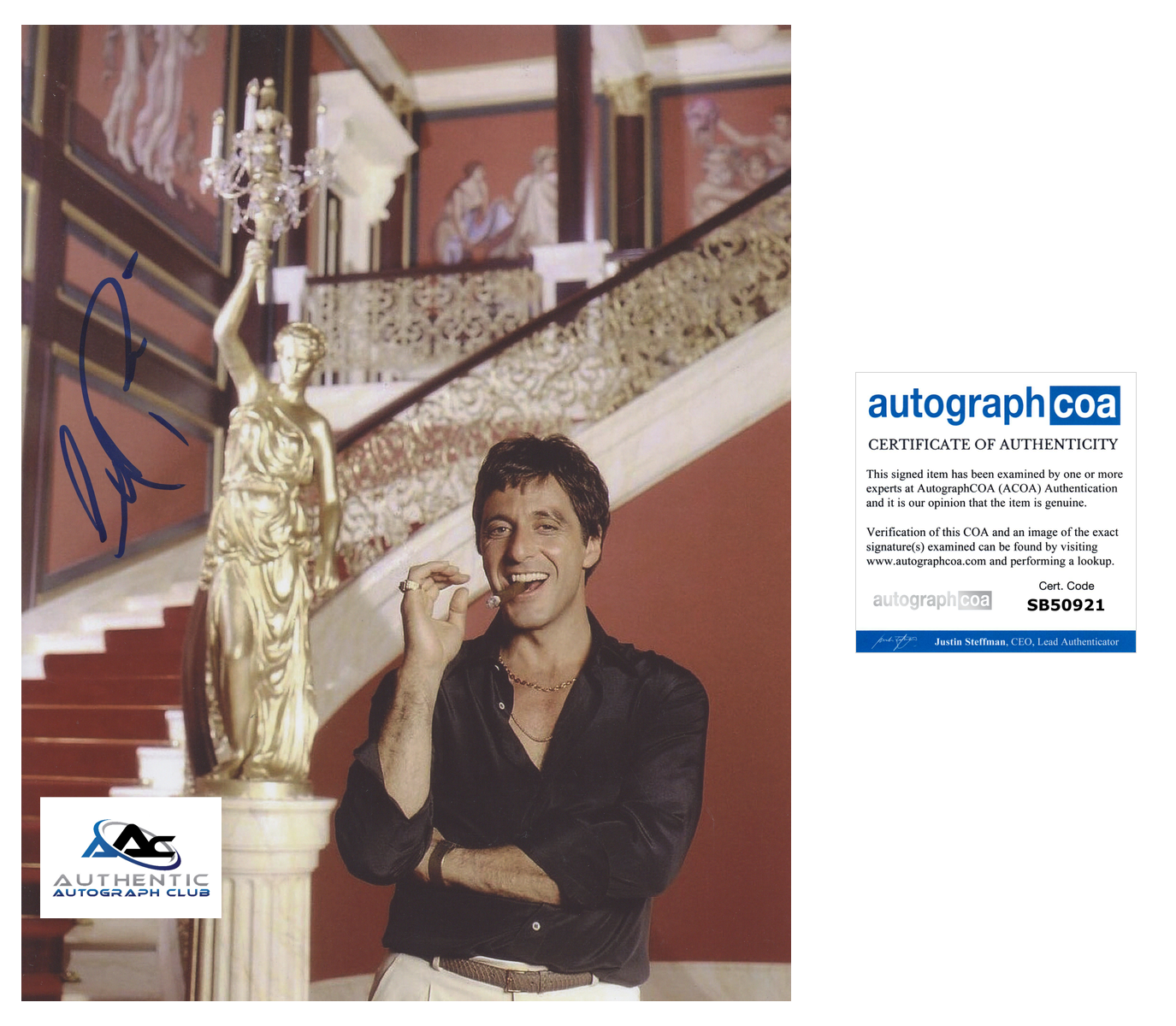 AL PACINO AUTOGRAPH SIGNED 11x14 PHOTO TONY MONTANA SCARFACE ACOA