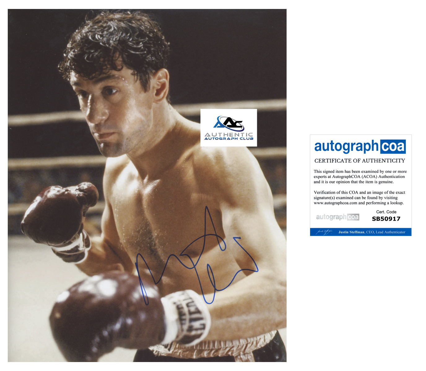 ROBERT DENIRO AUTOGRAPH SIGNED 11x14 PHOTO RAGING BULL ACOA