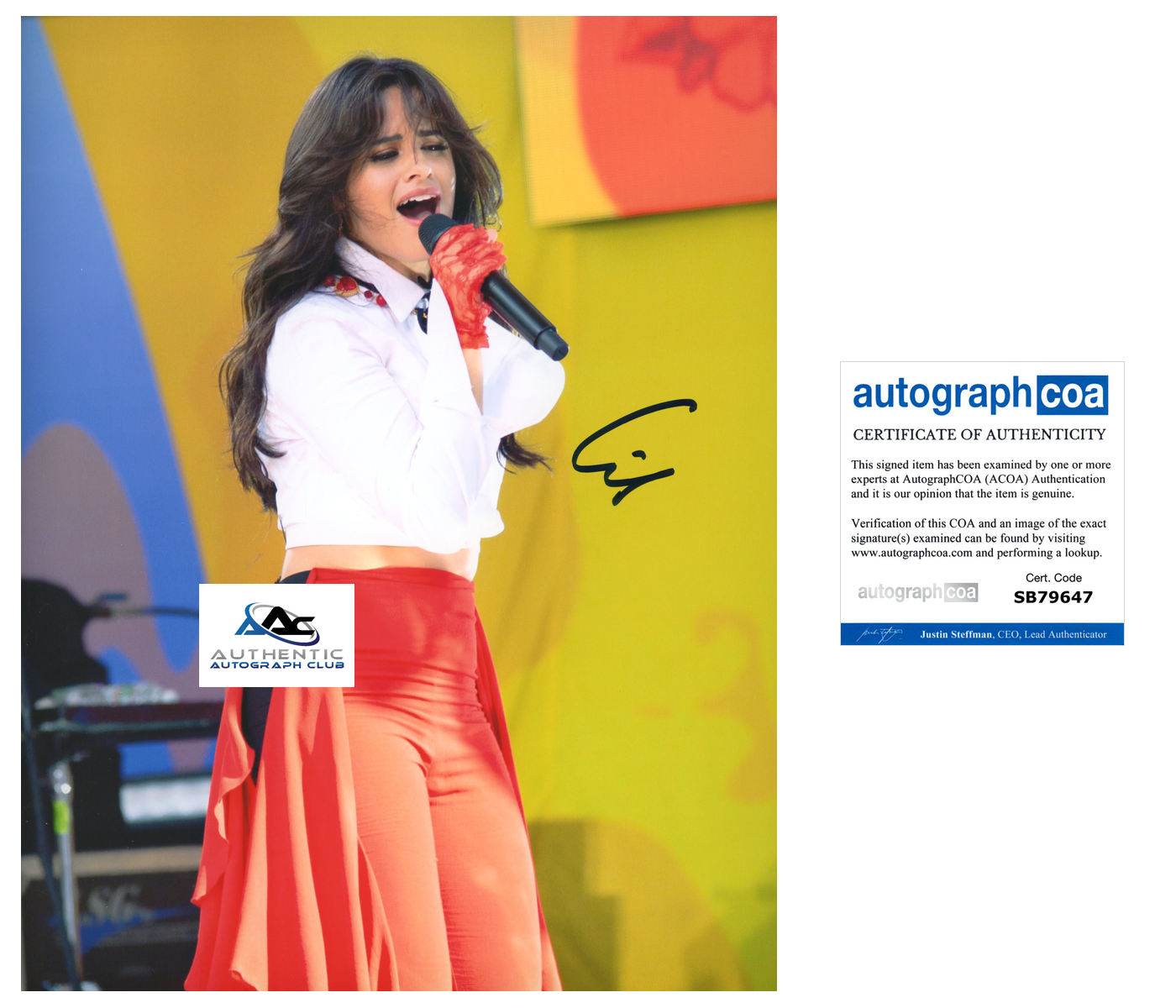 CAMILA CABELLO AUTOGRAPH SIGNED 8x10 PHOTO SENORITA SINGER MUSICIAN ACOA