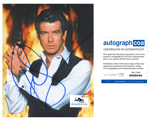 PIERCE BROSNAN AUTOGRAPH SIGNED 8x10 PHOTO JAMES BOND 007 ACOA