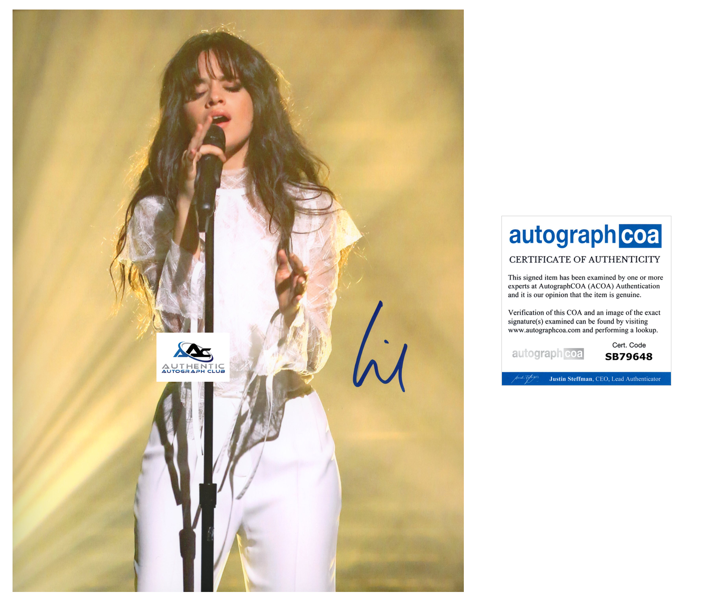 CAMILA CABELLO AUTOGRAPH SIGNED 8x10 PHOTO SENORITA SINGER MUSICIAN ACOA